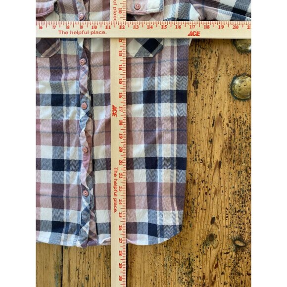 Passport Womens Pink Black Button-Up Shirt 16 long sleeve collared polyester - Picture 6 of 6